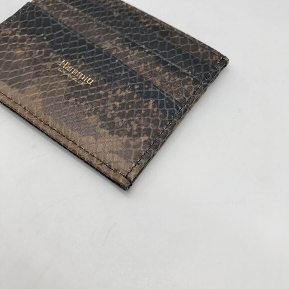 Hammit Brown Snakeskin Embossed Leather Card Holder - Picture 6 of 10